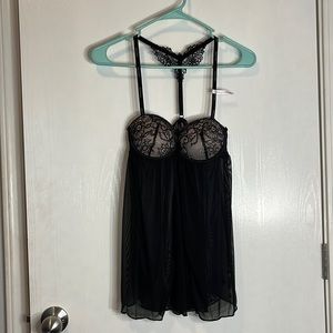 Daisy Fuentes Lingerie Appliqué Babydoll Teddy